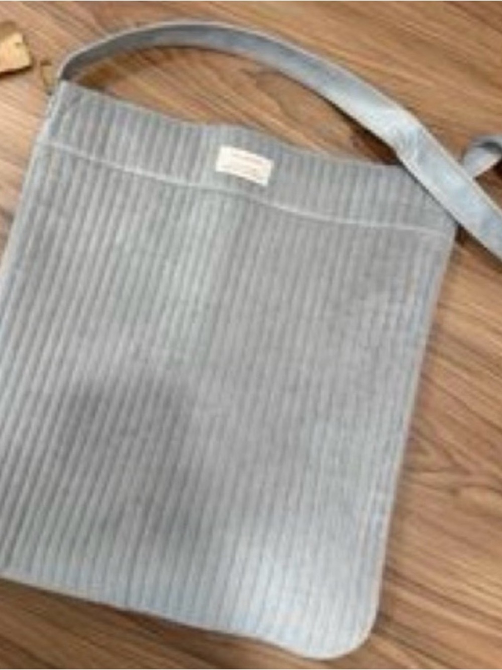 Light Gray Ribbed corduroy Crossbody Bag - Shoulder Bag